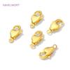 5/10/15pcs/lot Fastener For Bracelet 18K Gold Plated Brass Lobster Clasp Connector,Clasps For Jewelry,Accessories For Jewelry