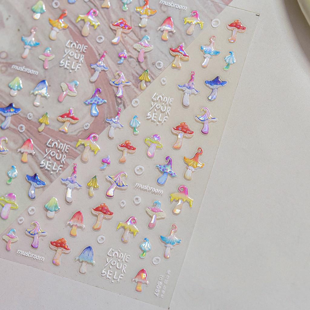 Fruit 5D Nail Art Sticker Apple Strawberry Cherry Love Hearts Bowknot Stars Cartoon Butterfly Manicure Decal DIY