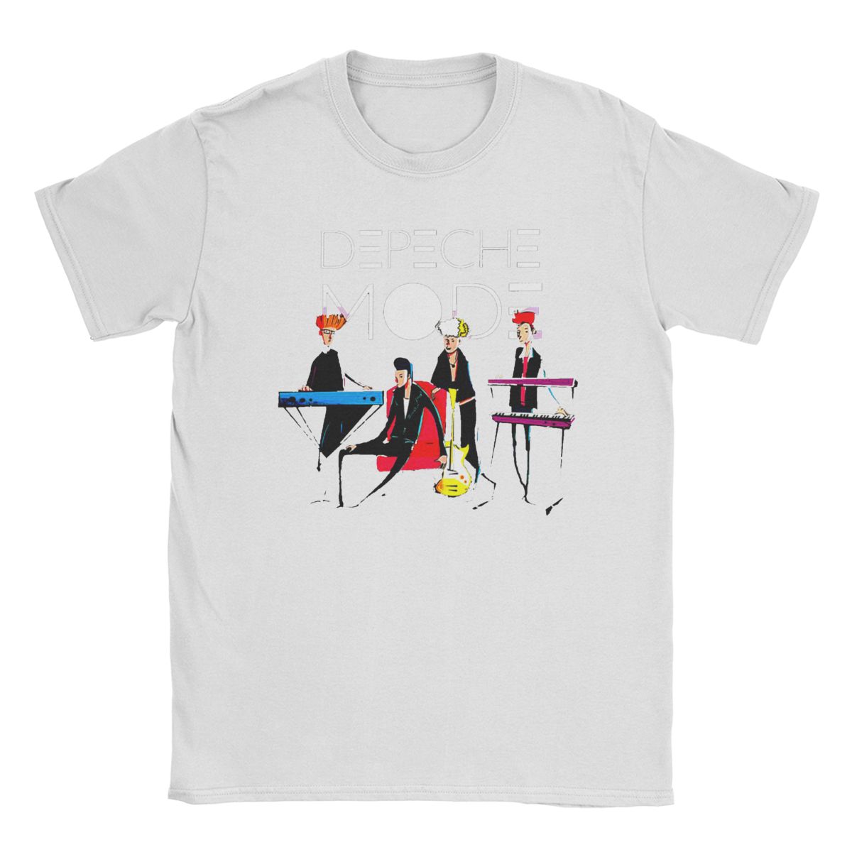 The best product for you Creative Depeches Cool Modieus T-shirt voor Heren Ronde Hals 100% Katoen T-shirt Korte Mouw T-shirt Verjaardagscadeau Tops L wit