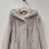 Mink Fur Hooded Mid-Length Winter Coat for Women