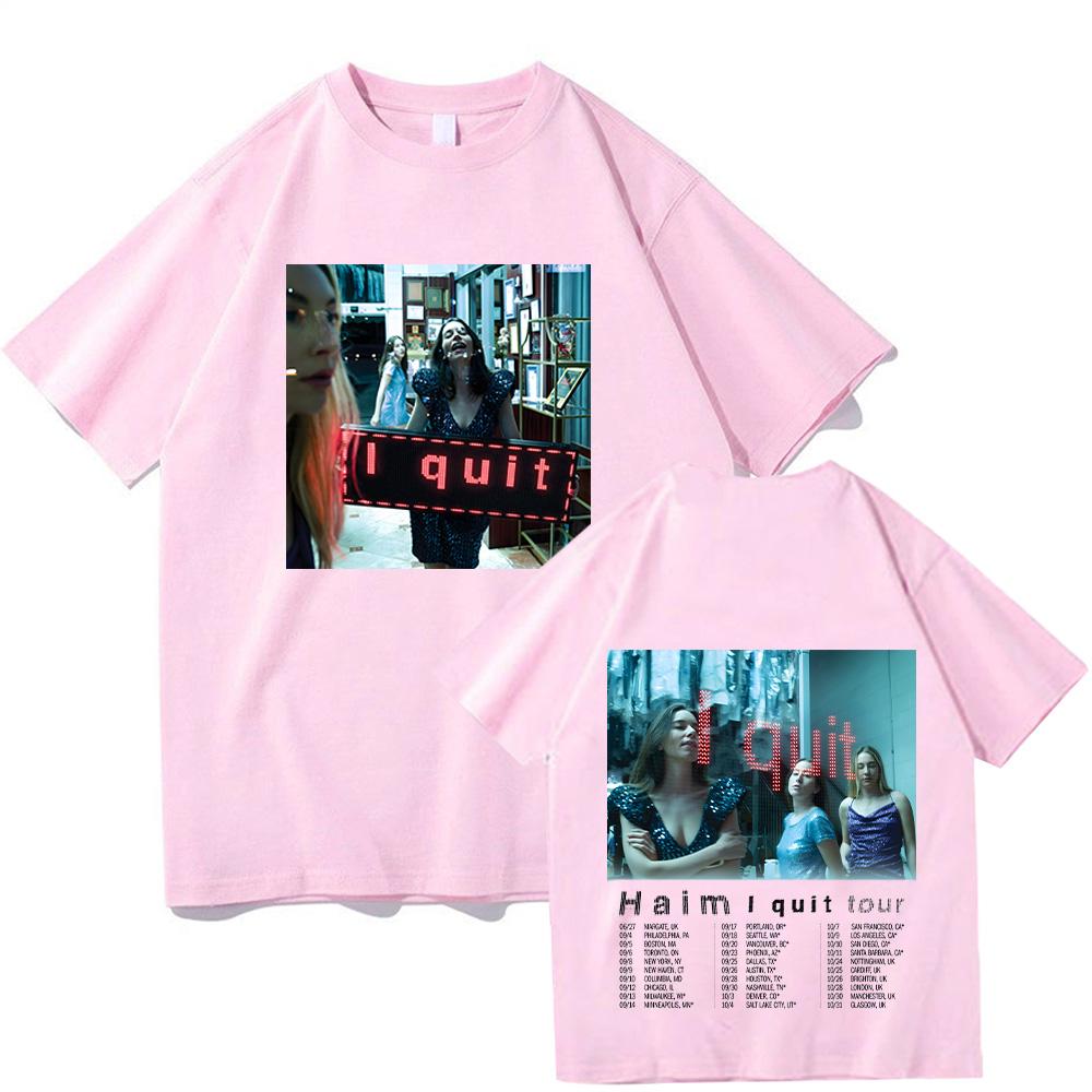 HAIM Band New T Shirts HAIM I Quit Tour 2025 T-shirts Fashion for Women Men Breathable Top High Quality Cotton Soft Tees Clothes