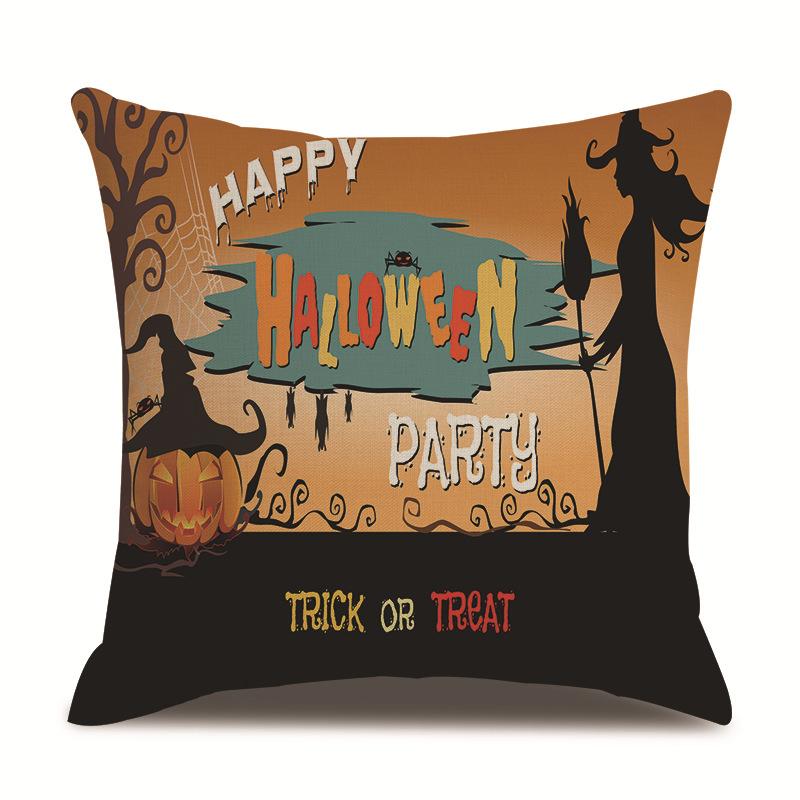 Halloween Linen Pillow Cover Printed Pillow Cover