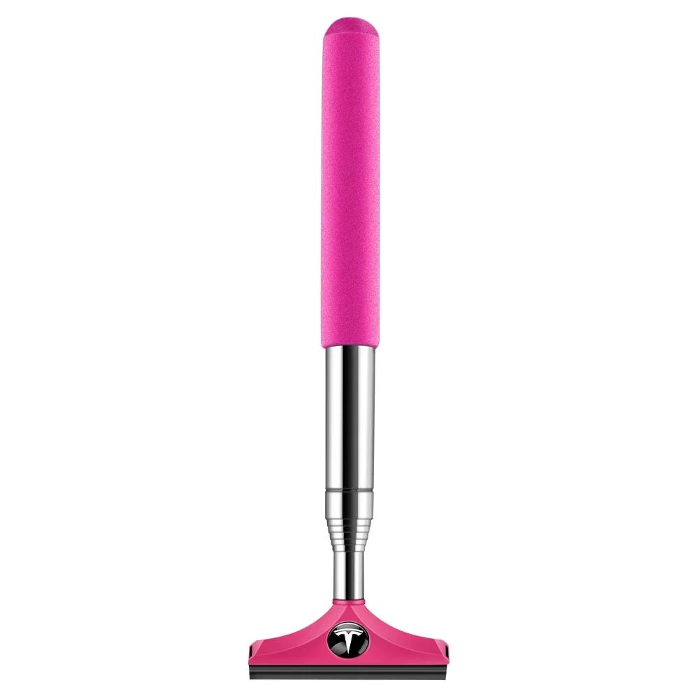 

Car Sticker Tesla Rearview Mirror Windscreen Wiper Retractable Portable Rubber Squeegee Cleaning Tool For Tesla Model 3 Model Y рожевий