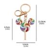 Cute Patchwork Rainbow Candy Rhinestone Lollipop Bag Keychain Creative Sweet Backpack Pendant Car Ornament Party Gift