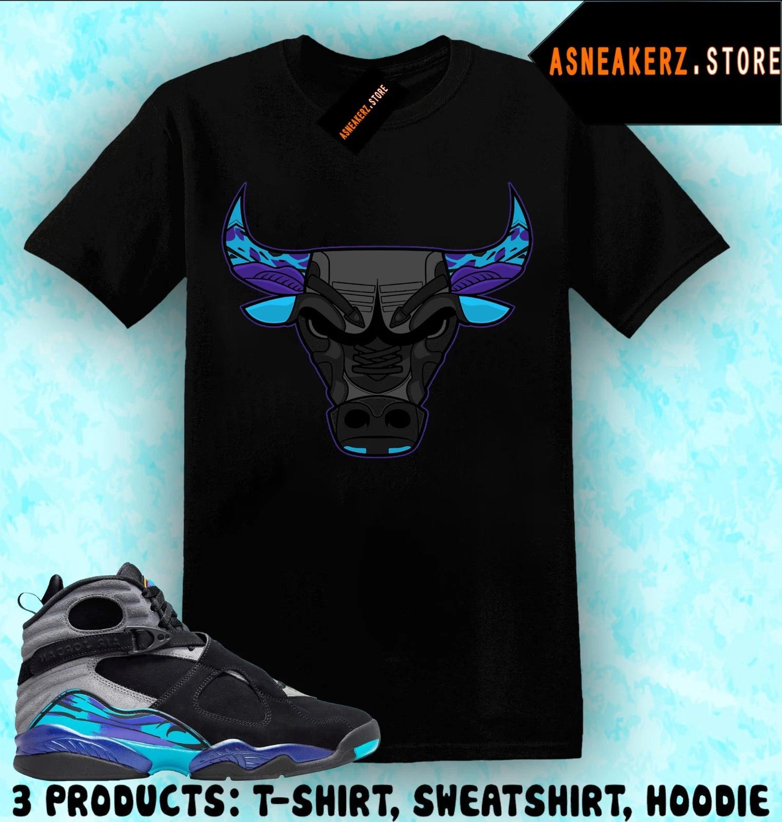 Tee Shirt Matching AJ 8 Aqua 2025 To Match Sneaker Sneakerhead Bulls 23 T shirt 3XL