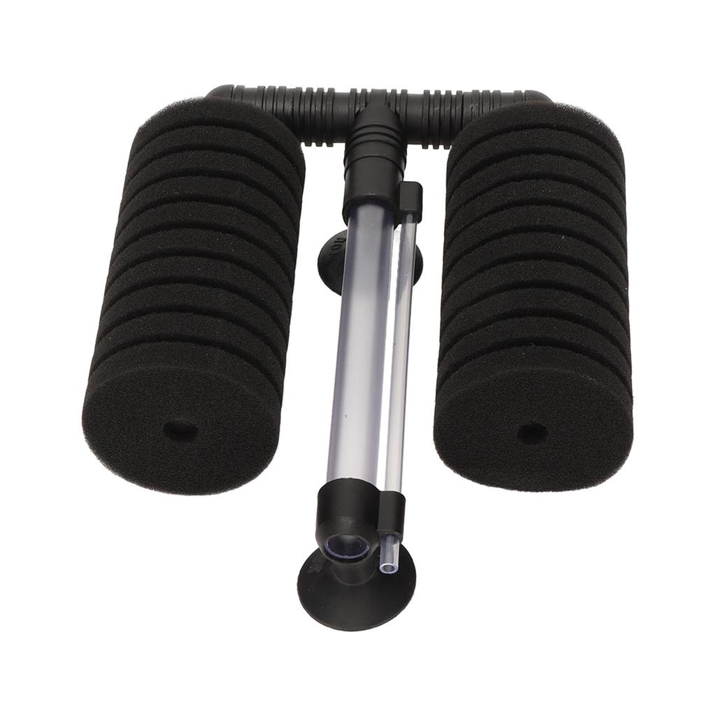 Aquarium Double Bio Sponge Filter High Efficiency Detachable Aquarium Water Filter with 2 Suction