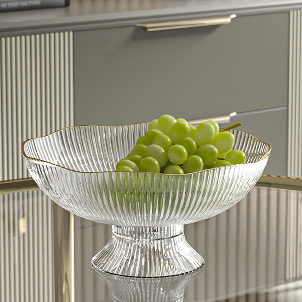 Plastic Footed Fruit Plate with Draining Hole Detachable Base Household Living Room Coffee Table