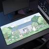 Cute Green Plant Computer Mouse Mat Office Large Gaming Mouse Pad Rubber Mousepad Gamer Locking Edge Desk Mat NonSlip Carpet XL