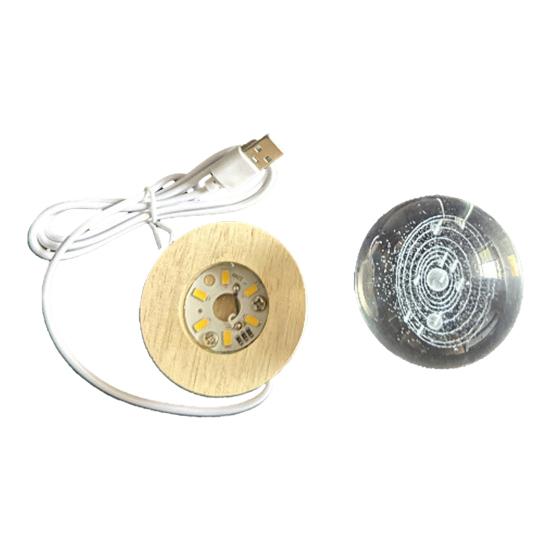 Faux Crystal Ball Night Light 3D Space/Cloud/Astronaut Engraved Clear Ball with LED Light for Bedroom Living Room Birthday Gift for Teens Boys Girls