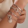 European and American hand jewelry sweet and cool multi-portrait imitation pearl bracelet set personalized NK Cuban chain jewelry women