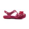Crocs Isabella Bow Velcro Simple Casual Shiny Hole Sandals Candy Pink Kids