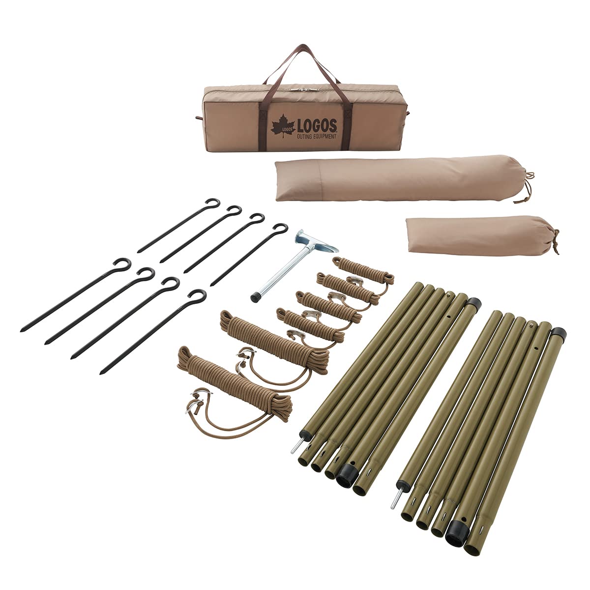 

LOGOS Tarp Pole & Peg Set (For Hexa Slope Type) 71909000 Tent Family Tarp Tent