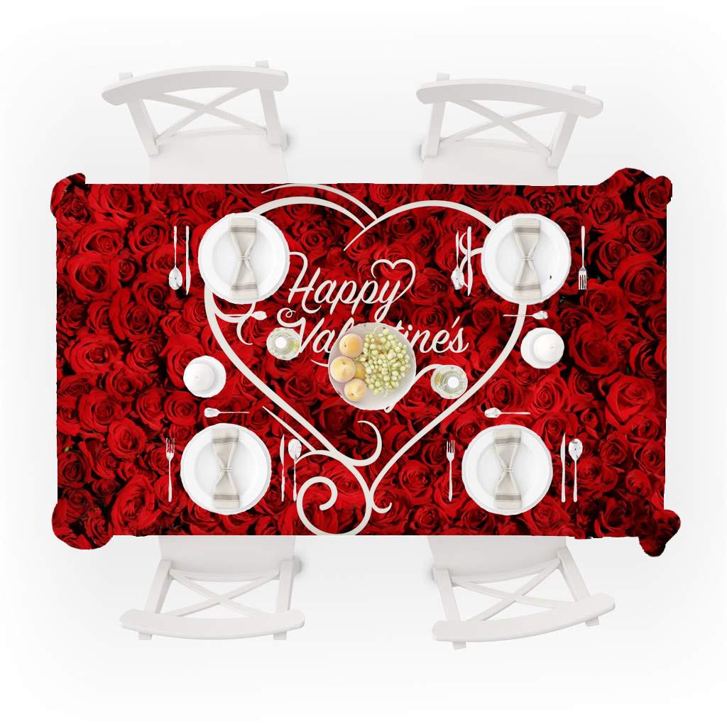 Valentine's Day Table Cloth Rectangular Tea Table Cover Dining Home Decor
