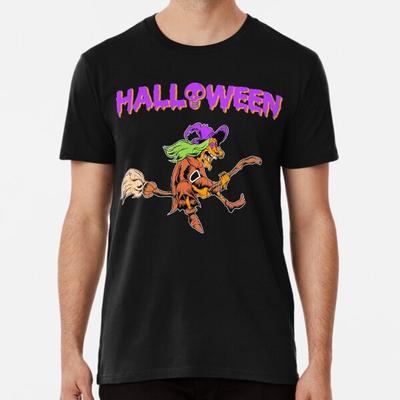 Halloween Crazy Witch On Broom Holiday T shiT-Shirt S-5XL Best T-Shirt