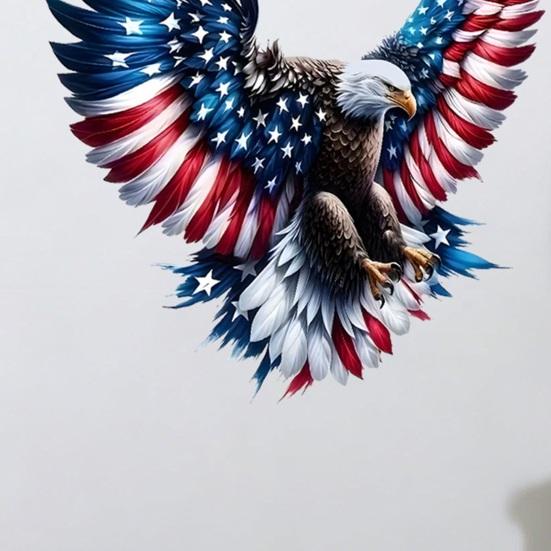 Bald Eagle Wall Sticker Reusable Electrostatic Wall Decals Waterproof Moisture-Proof Wall Sticker for Home Living Room Bedroom Decor
