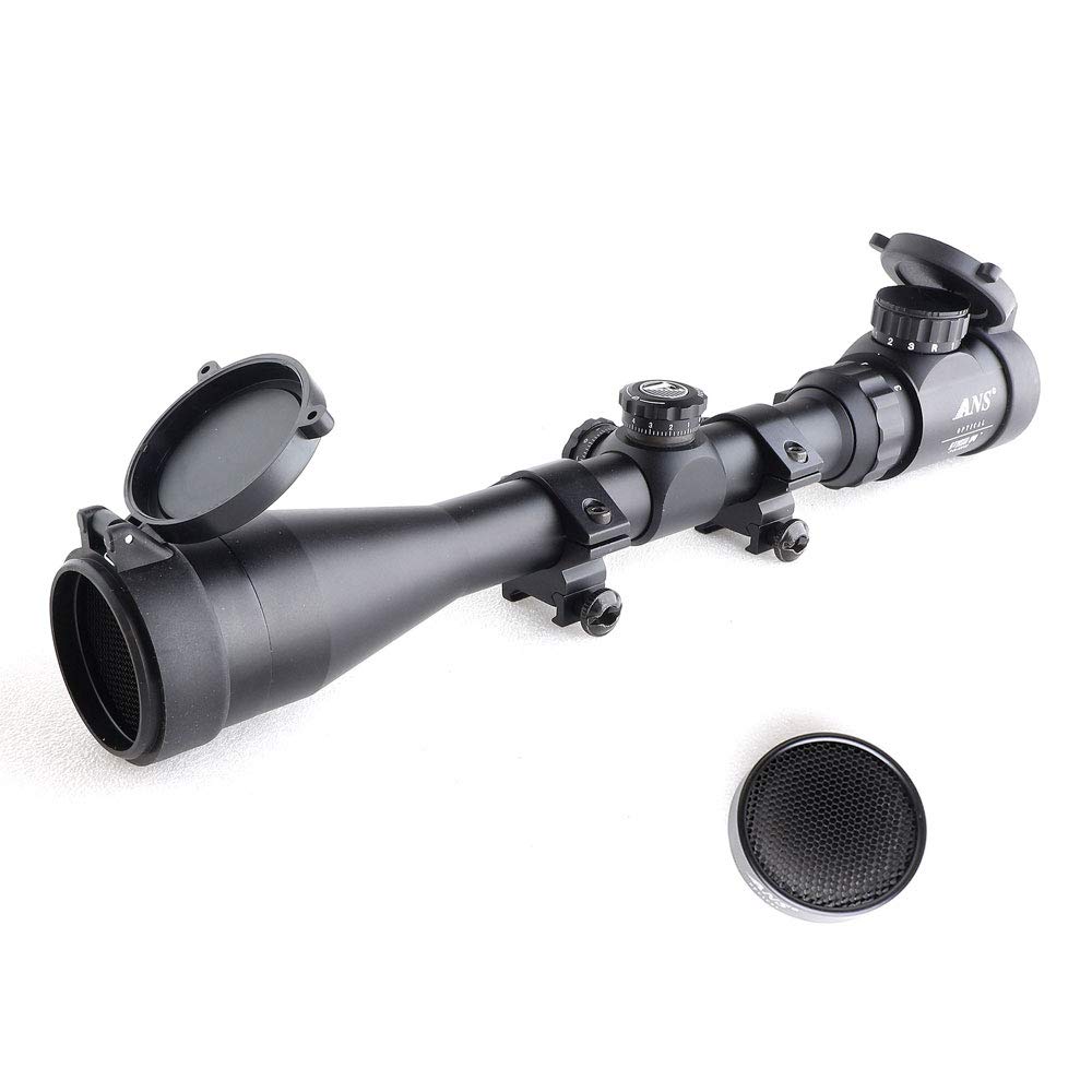 

Оптичний приціл ANS Optical 3-9X40EGB Pro з червоним, зеленим та синім підсвічуванням, модель високого класу, низьке кріплення та антиблікова насадка (sc-004-E13)