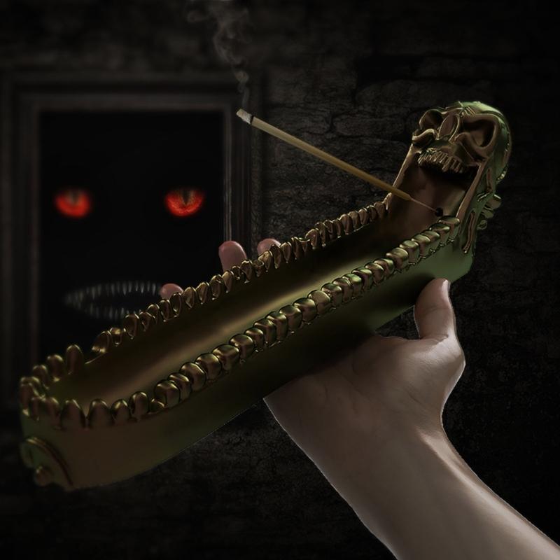 Skull Incense Stick Holder Silicone Molds Incense-Burner Ashes Catcher Epoxy Casting Mold Tealight Candle Holder Molds