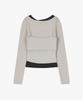 SSEUL Layered Bustier Long Sleeve Light Gray
