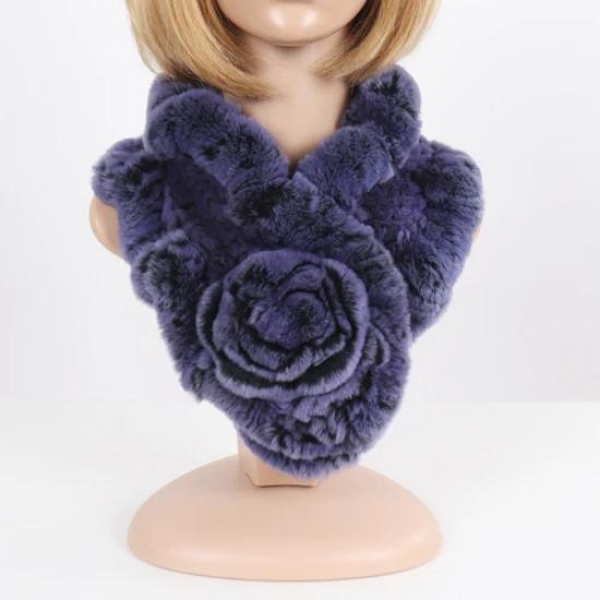 Нові Жіночі Зимові Хутряні Шапки Шарфи Набори Натуральні Теплі Справжні Шапки з Хутра Кролика Рекс Шарфи Леді В'язані Шапки з Натурального Хутра Шарф