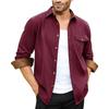 Autumn Long-sleeved Plain Collar Daily Vacation Solid Color Men's Shirt