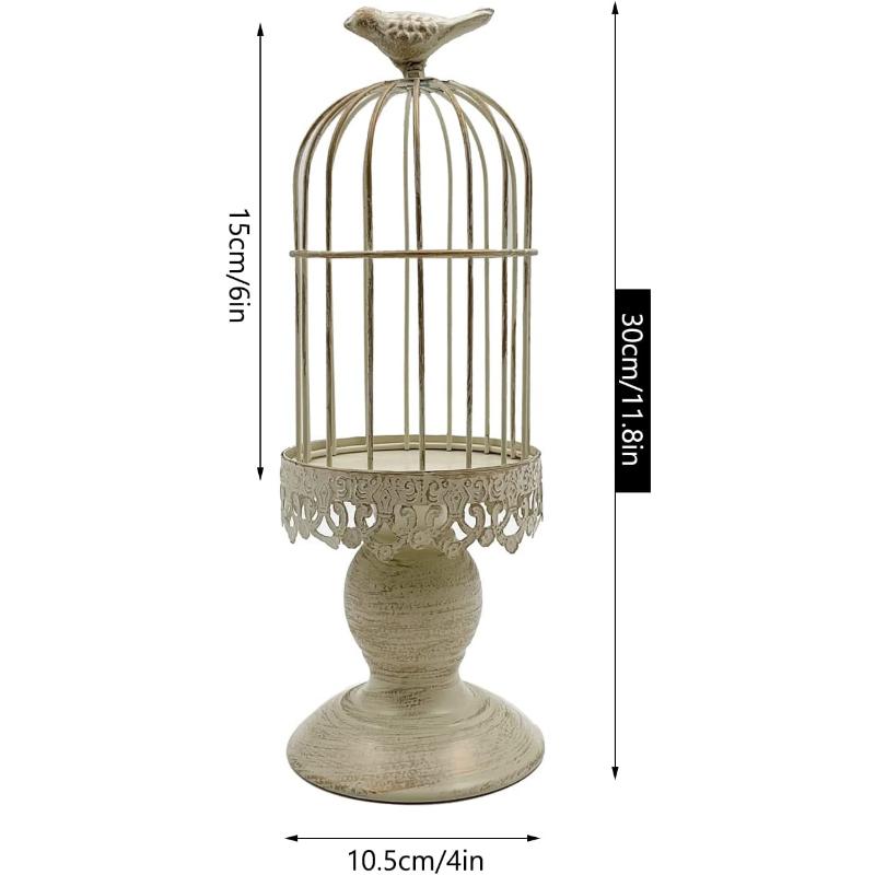Retro Shabby Candle Holder, Decorative Birdcage Candle Holder Vintage Metal Candlestick for Wedding ,Party Vintage Gothic Decor,Victoriana Decor