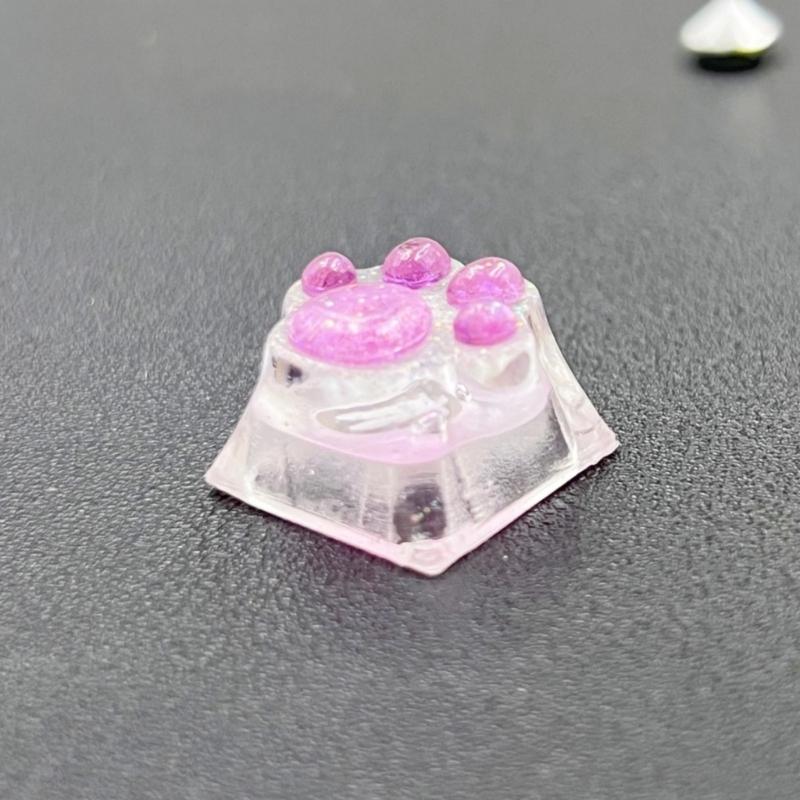 Color Resin Kitten Claw Keycap for Mechanical Keyboards Perfectly Gift for Gamers and Keyboard Customizers
