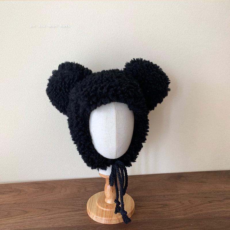 

Big Ear Plush Bear Hat for Women In FallSeason and ColdSeason Korean Style Sweet and Cute Versatile Warm ColdSeason Lei Feng Hat One Size
