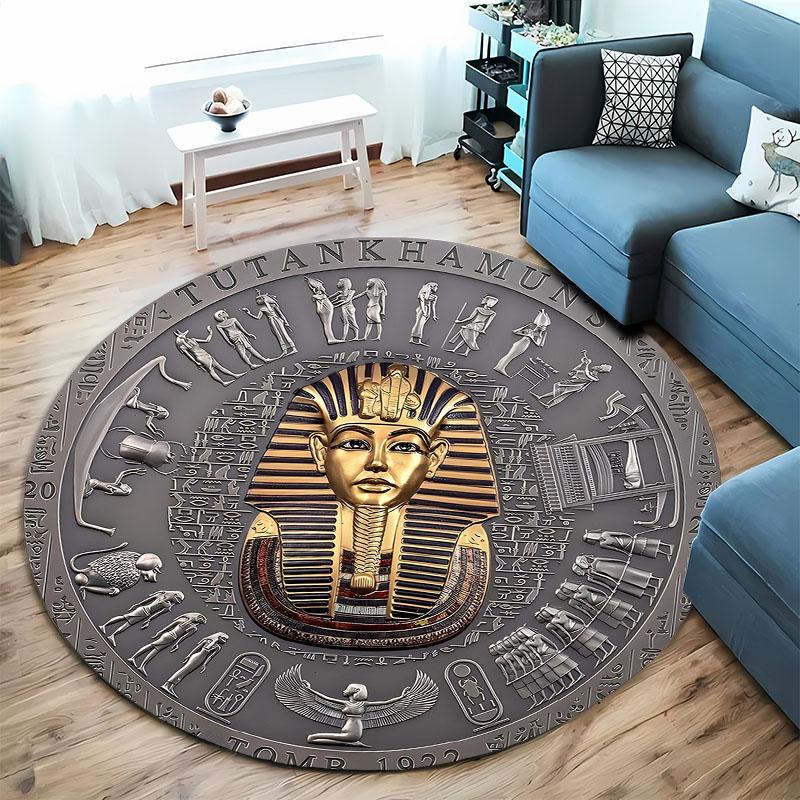 free shipping HD Retro Egyptian Pharaoh print round carpet for home sofa bedroom, decor mat home rug great gift for friends