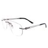 RSINC Rimless Metal Frame Eyeglass Spectacle Optical For Men And Women Modern Unisex Gun Black 12757J 02 53-17-138 | IB -11 Blue OC Gun Black C2