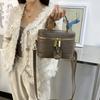 Textura Clássica Padrão De Pedra Pequeno Quadrado Saco Feminino Outono Inverno  Versátil Temperamento Crossbody Saco Sólido Festa Bolsa