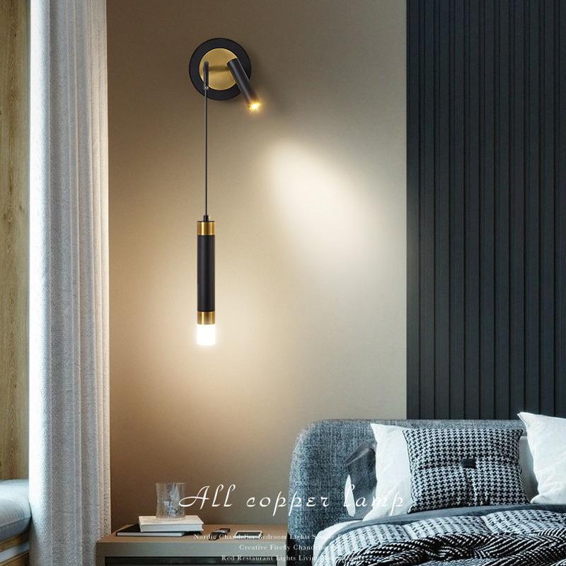 Nordic LED Bedroom Bedside Wall Lamp Modern Minimalist Creative Spotlight Home Living Room Background Decorative Wall Lamp Luste