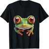 Green Body Tree Frog Red Eyed Tree Frog Rainforest Amphibian T-Shirt