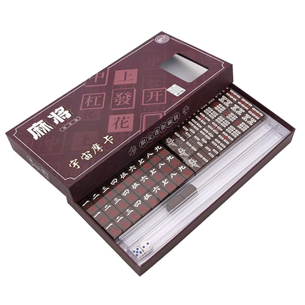 Portable Small Mahjong Set Mahjong Board Games For Adults Traditional Chinese Mahjong Tiles Outdoor Dormitory Travel Game