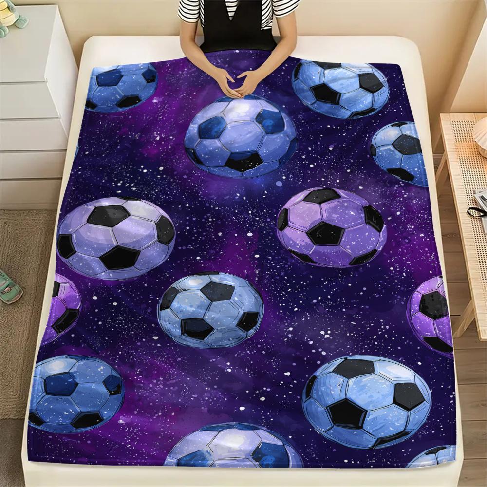 Ball Games Print Flannel Blanket, High Quality Comfortable for All Seasons, Home Decor, Warmth and Comfort, Perfect for Christmas Gifts