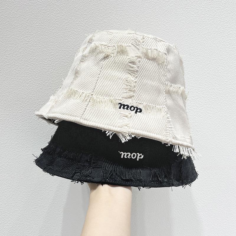 Cappello a secchiello retrò giapponese nero da donna con frange a quadri Cappello da pescatore Cappello parasole autunnale da uomo