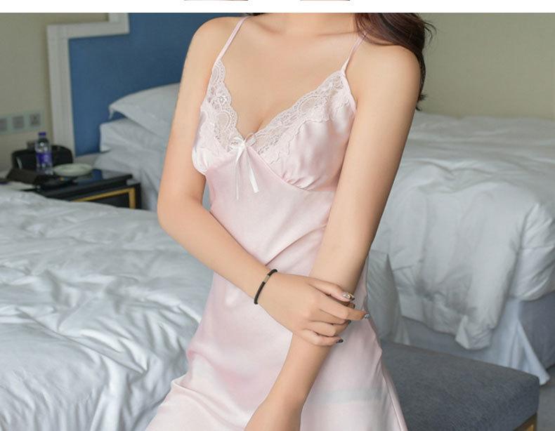 Ice Silk Nightgown: Sexy Camisole Pajamas, Pure Desire Style, Lightweight Lingerie for Spring & Summer