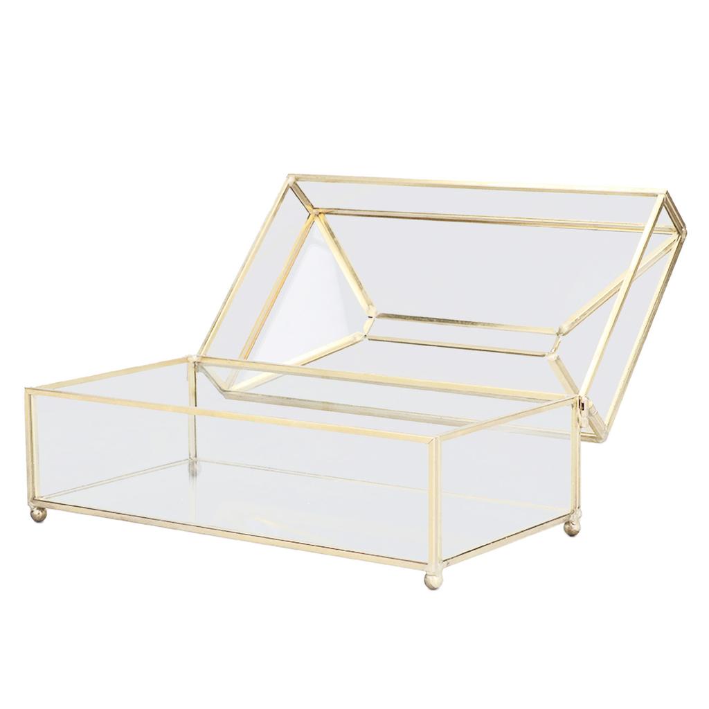 Decorative Glass Napkin Storage Box Fashionable Exquisite Transparent Glass Tissue Box for Home