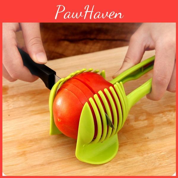 Tragbarer Zitronen-Tomaten-Schneider Küche Obstschneider Red City Slicer