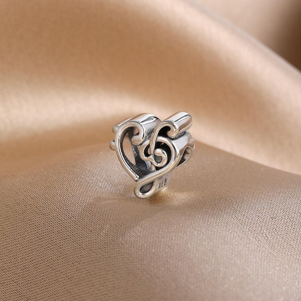 New 925 Silver musical instrument Charm Bead Earphone Guitar Piano Pendant Fit Original Bracelet Man Women DIY Jewelry Gift