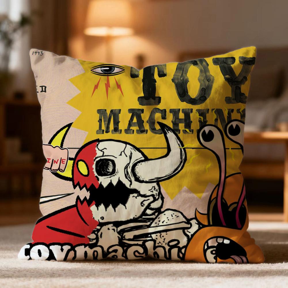 Fashion TToy Machineer Cushion Cover Soft Washable Pillow Case Multi-Scene for Couch Bed Travel Office Use