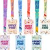 WorldBazaar Terrazzo Tones Hall Pass Lanyards and School Passes Set of 6 Unbreakable Hall School Passes Teacher Supplies for Classroom Passes