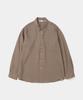 UNIFORM BRIDGE Linen Blended Stripe Shirt Brown