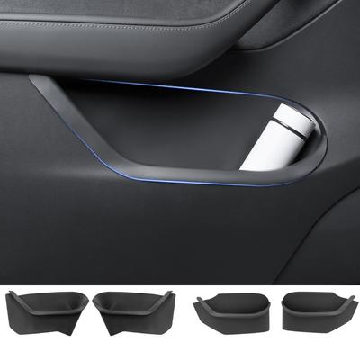 Türseitige Aufbewahrungsbox, Türgriff-Armlehnenfach-Organizer für Tesla Model Y 3 2017-2023, TPE-Autoarmlehnenzubehör