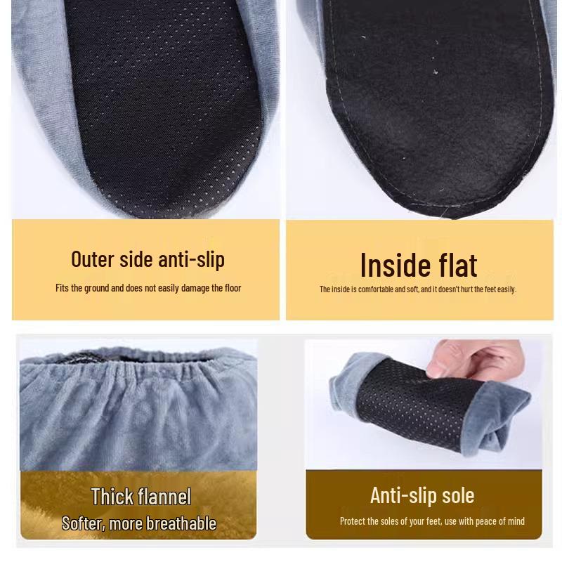 Washable Fleece Anti-Slip Indoor Shoe Covers for Kids
