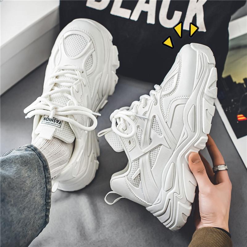 New Autumn Breathable Mesh Casual Thick-soled Little White Heightening Sports Dad Trendy Shoes