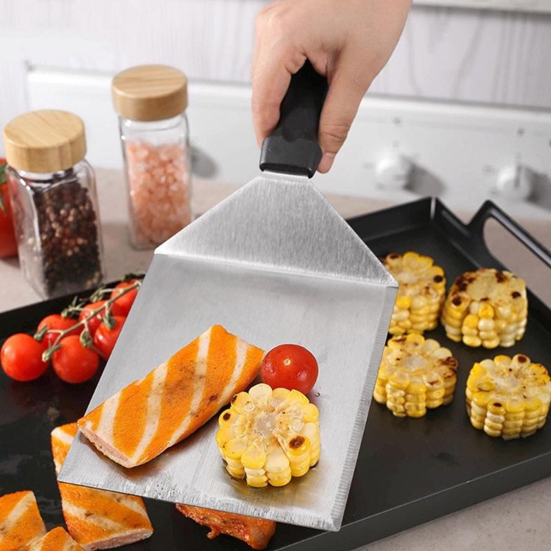 Barbecue Shovel Kitchen Cooking Shovel Essential Tool Stainless Steel Material Frying Shovel Great for Outdoor Grilling