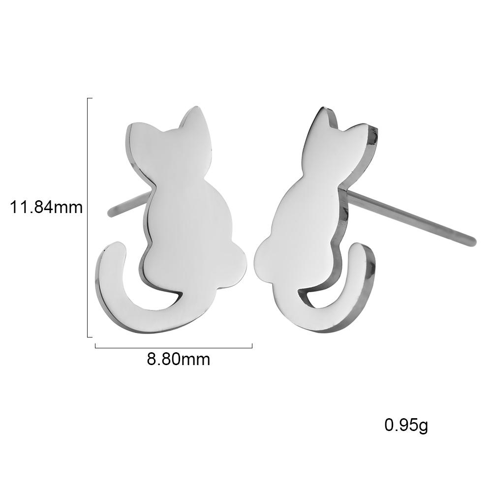 Cazador Cute Cat and Fish Bone Stud Earring Women Small Piercing Earrings Stainless Steel Jewelry Mother Gift 2026 Trend