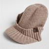 Ribbed Knit Equestrian Cap Fleece Lining Unisex Style Perfect For Daily Commute And Sports
