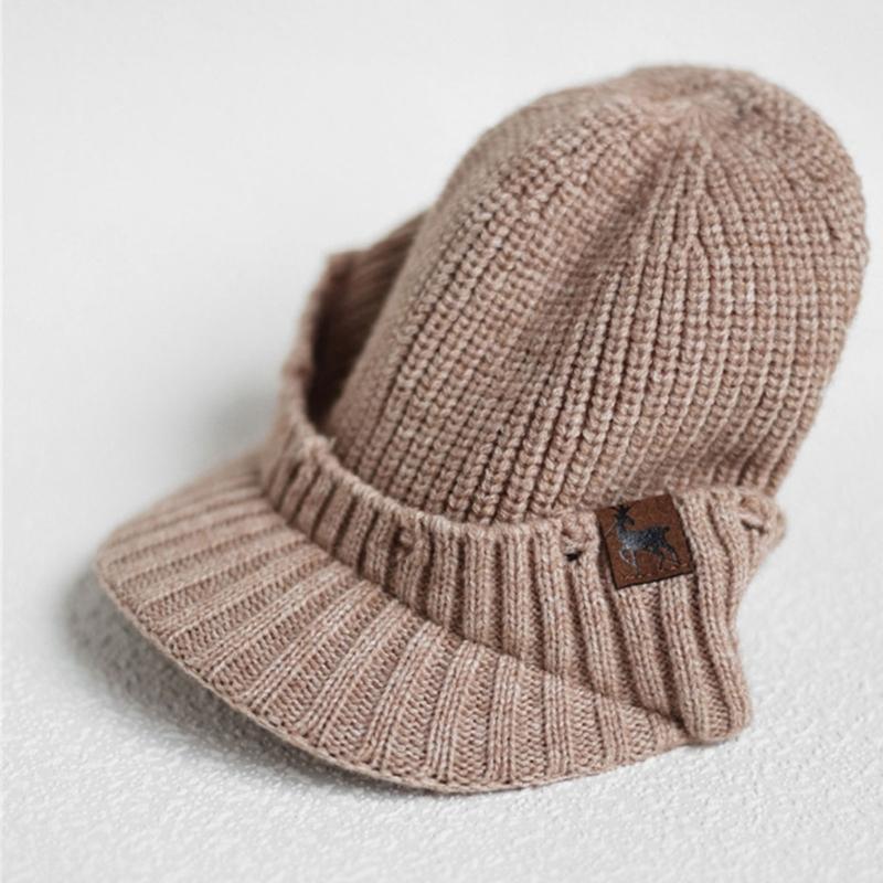 Ribbed Knit Equestrian Cap Fleece Lining Unisex Style Perfect For Daily Commute And Sports