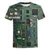 Clothing Cool Motherboard CPU Mainboard T-shirt Short Sleeve Tops Tees 3D Circuit Board Electronic Chip Graphic T Shirts for Men